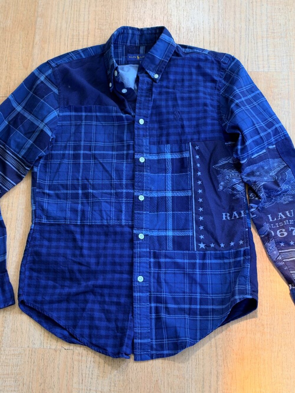 Polo Ralph Lauren Patchwork Bandana Print / Eagle Stars Shirt Men's XS